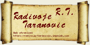 Radivoje Taranović vizit kartica